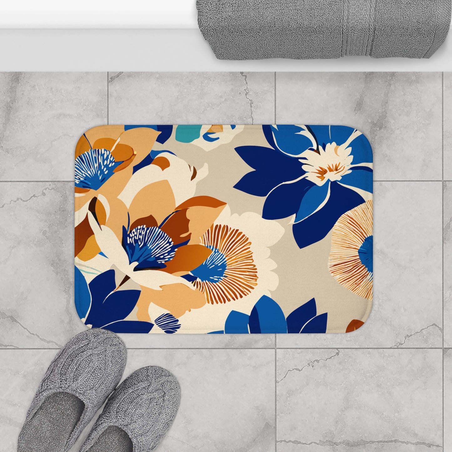 Floral Elegance Bath Mat - Soft, Absorbent, Bathroom Decor, Housewarming Gift, Summer Vibes, Boho Style