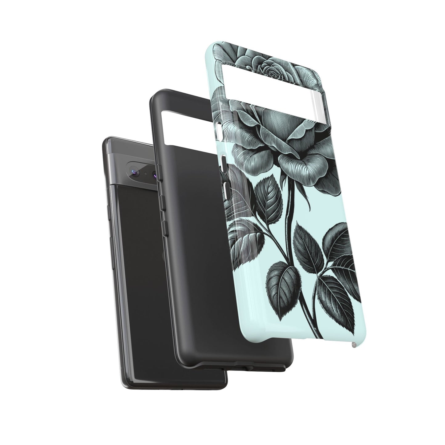 Elegant Floral Phone Case, Tough Cases for iPhones, Black Rose Design, Gift for Her, Stylish Phone Cover, Birthday Gifts