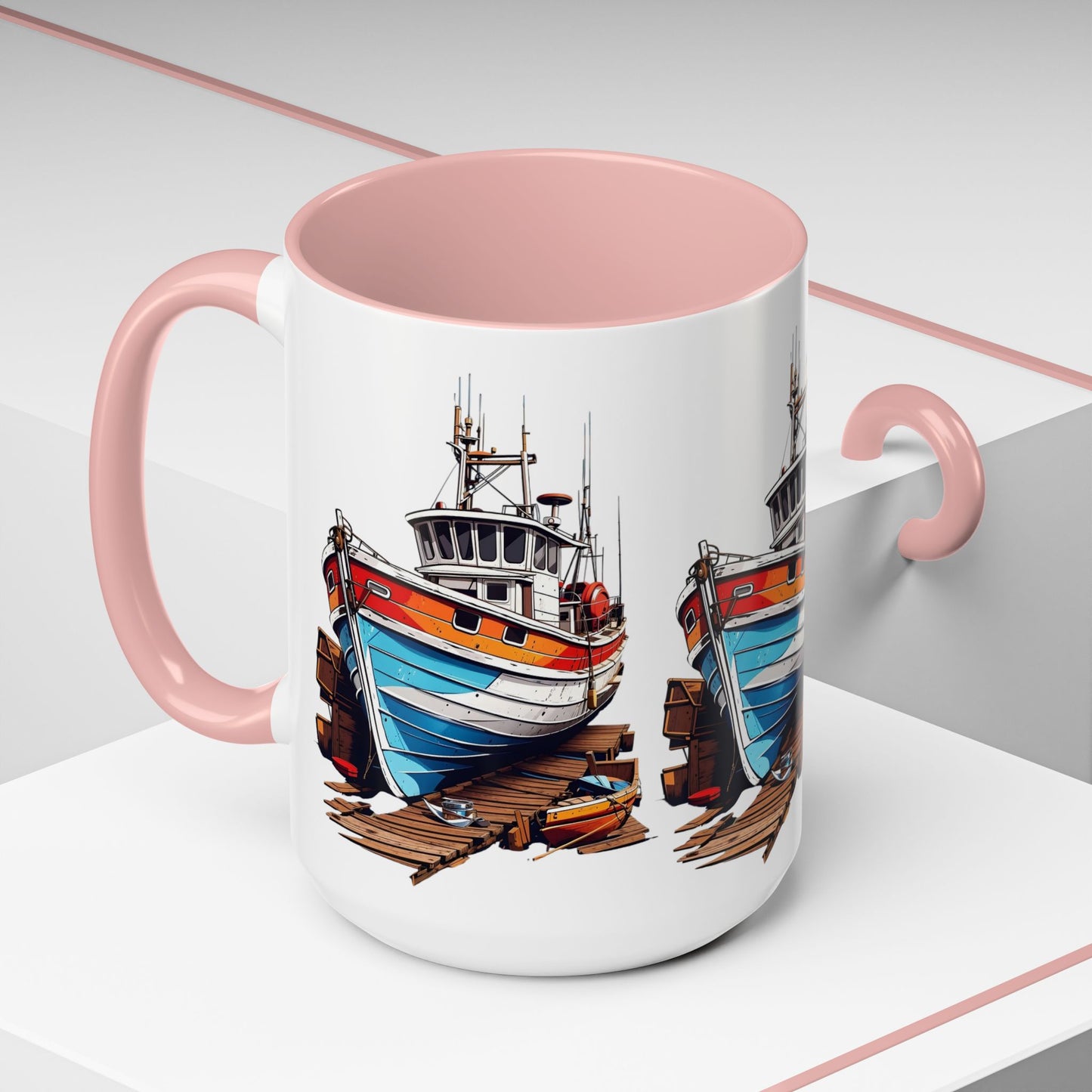 Nautical Accent Coffee Mug | Perfect for Boat Lovers, Sailor Gifts, Coastal Decor, Unique Gift Idea, Custom Artwork Mug