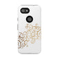 Elegant Floral Phone Case, Tough Cases, Gold Swirls, Stylish Protection, Trendy Gift, Chic Accessory