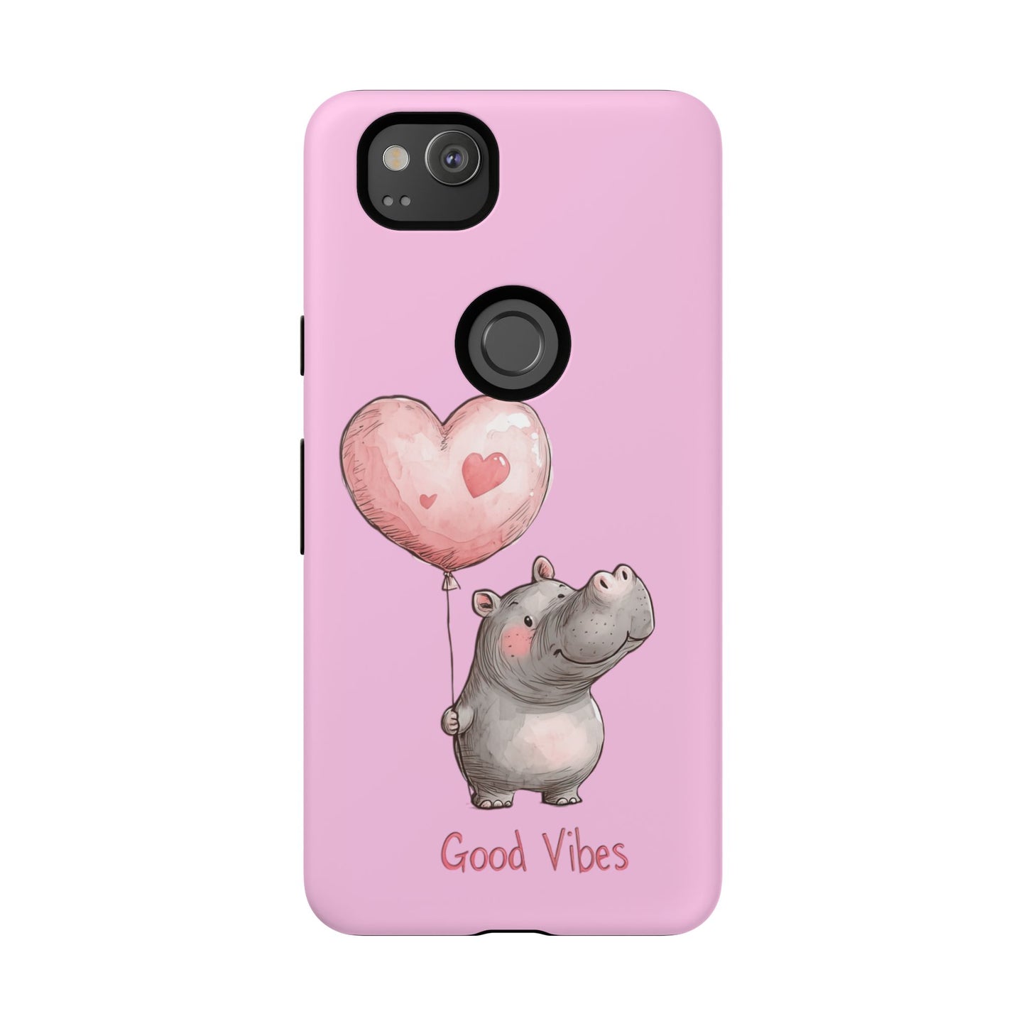 Cute Hippo Phone Case | Good Vibes, Gift for Friends, Cute Phone Accessories, Animal Lover Gift, Happy Phone Cover