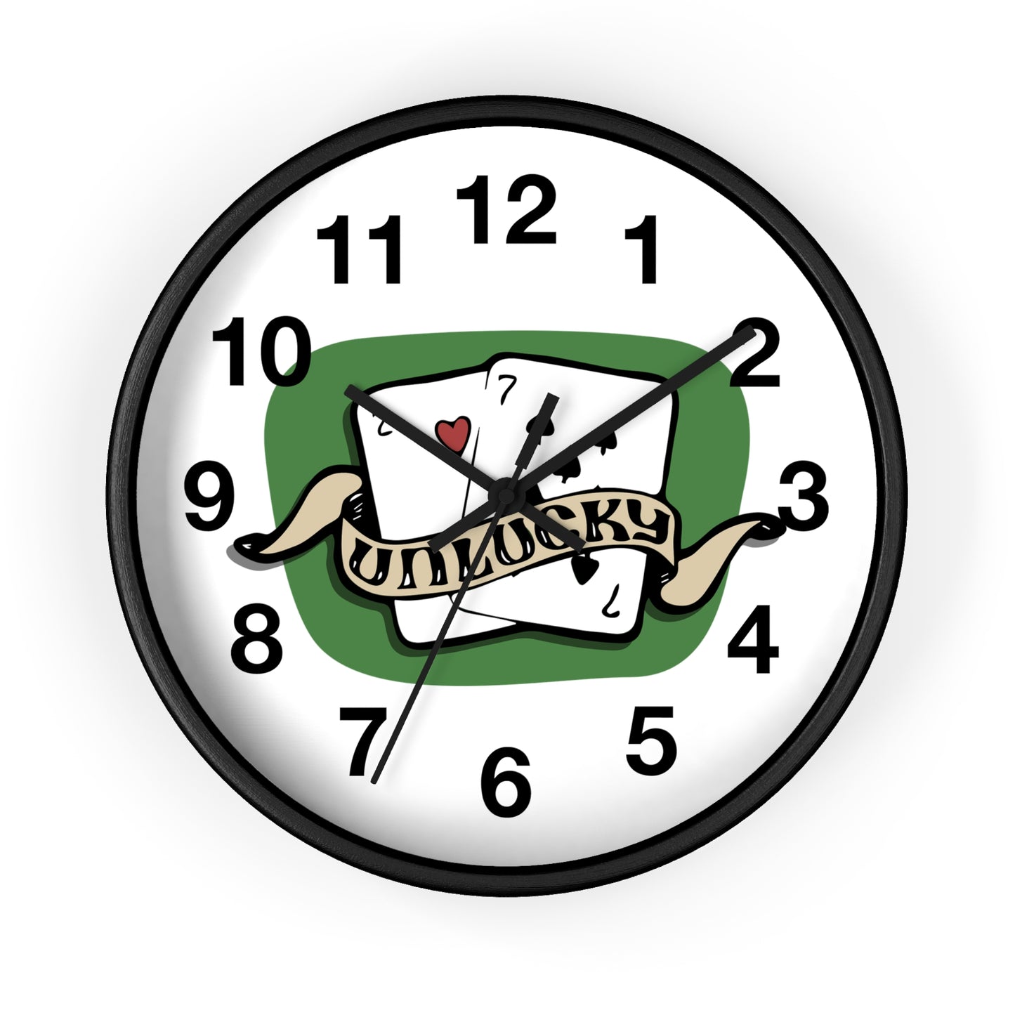 Vintage Playing Cards Wall Clock | Unlucky Tattoo Style Poker Design