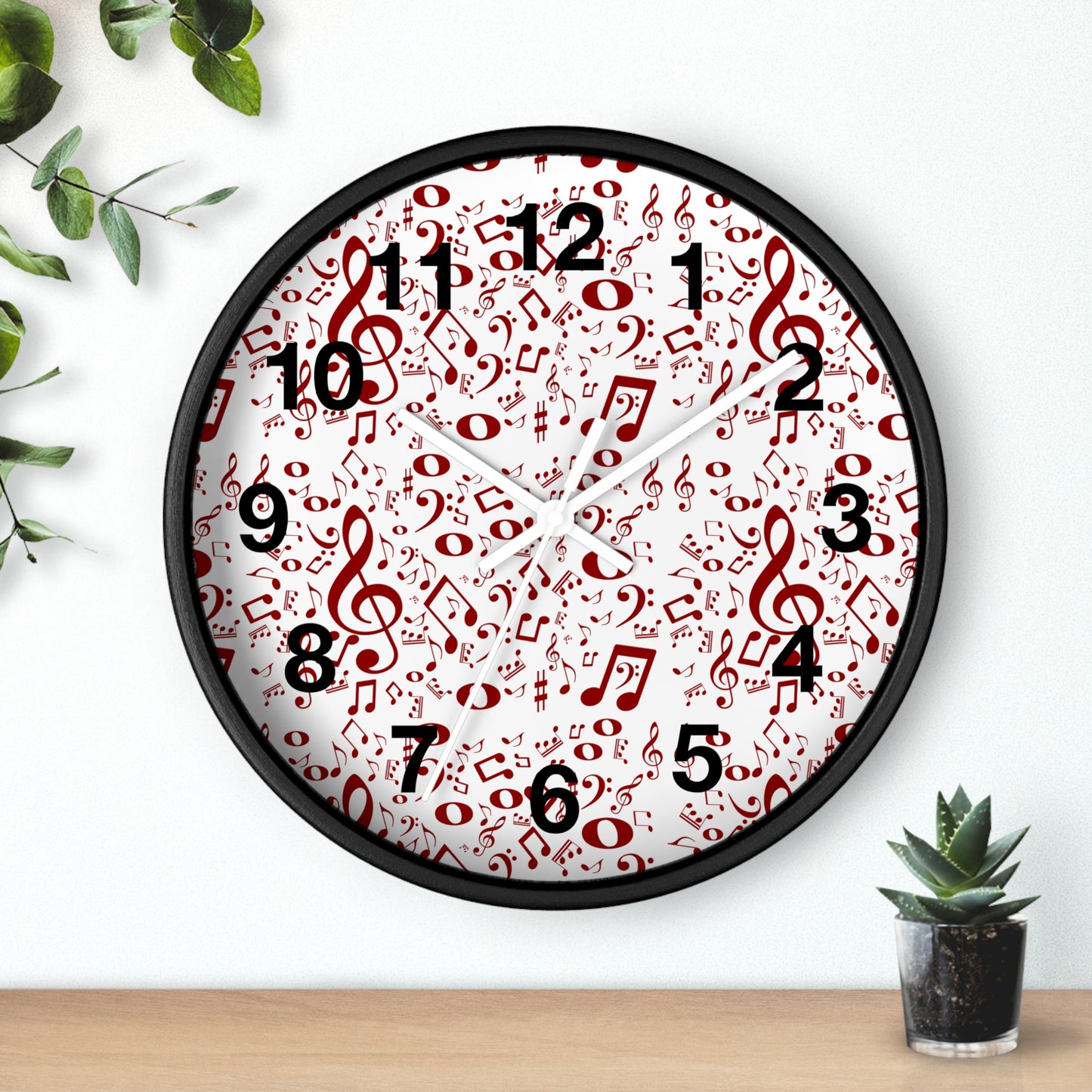 Musical Notes Wall Clock, Unique Gift for Musicians, Home Decor