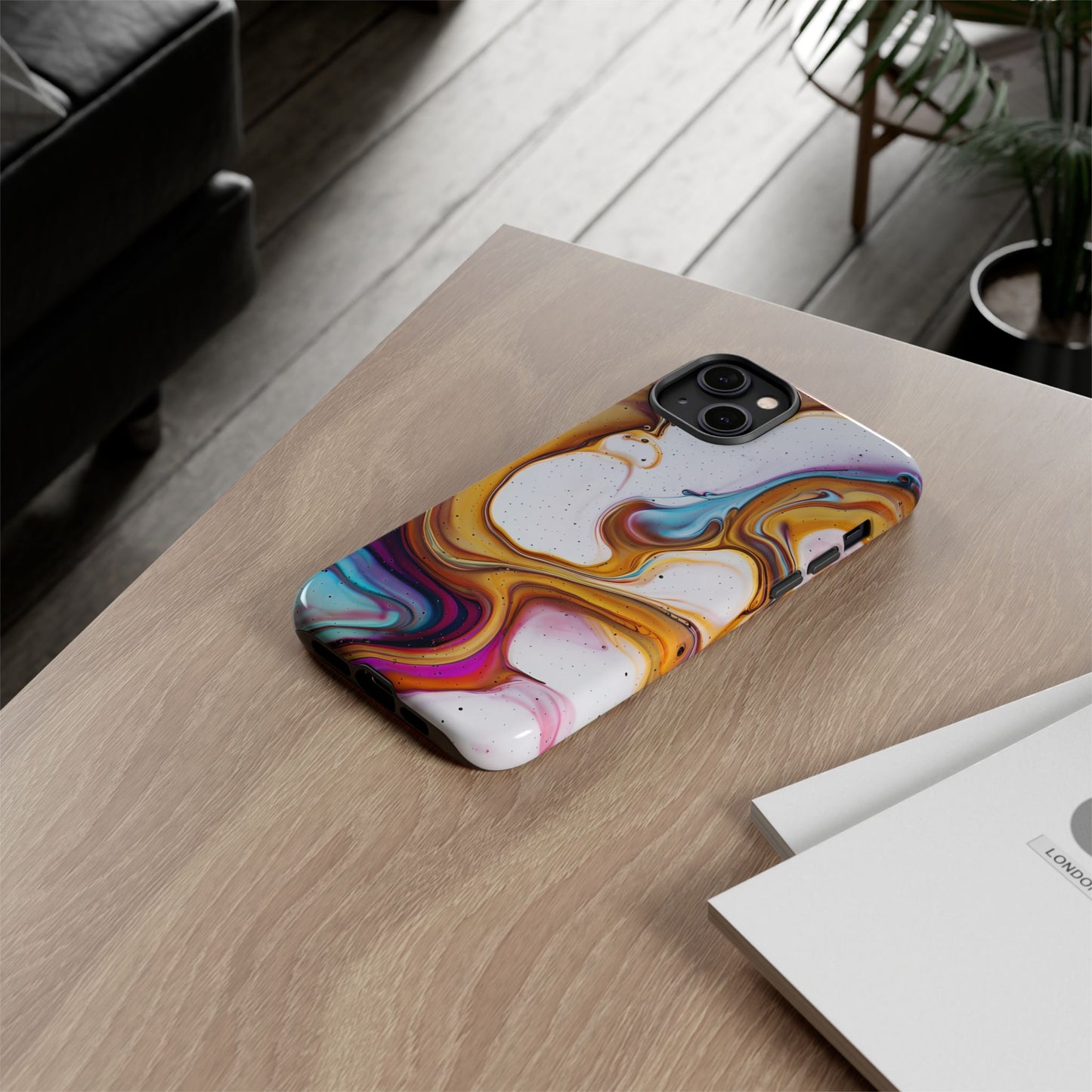 Artistic Phone Case, Tough Cases with Colorful Marble Design