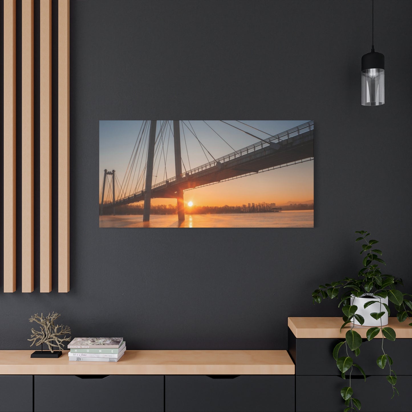 Sunrise Bridge Canvas Wall Art — Matte Stretched Canvas