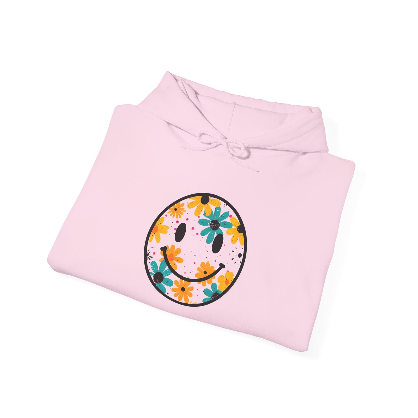 Floral Smiley Hoodie — Retro Daisy Smile Graphic Hoodie