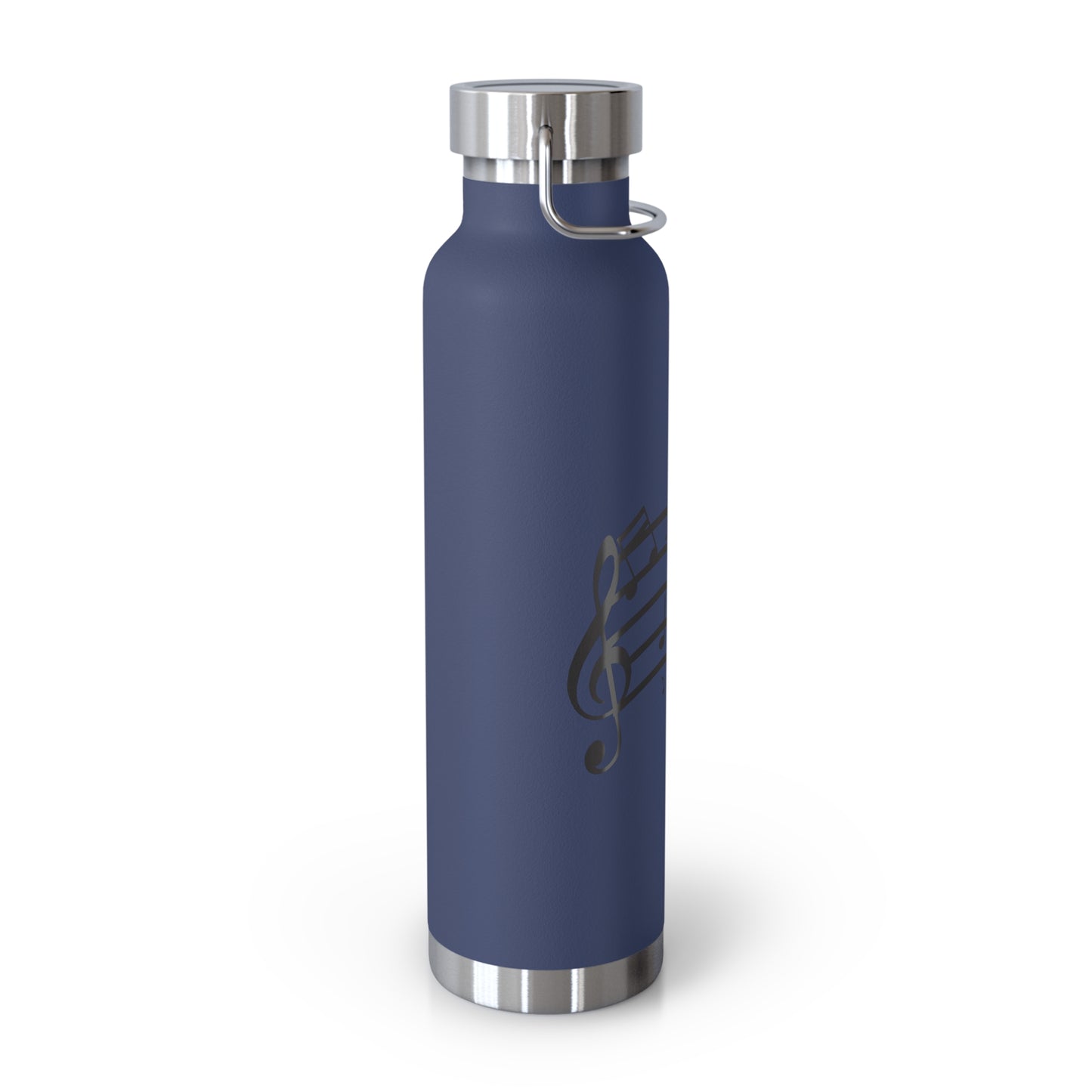 22oz Insulated Water Bottle — Red Musical Notes Stainless Steel Vacuum Bottle