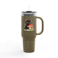 Cute Cat & Bunny Insulated Travel Mug - 40oz Drink Holder for Coffee, Tea, Gifts, Animal Lover, Travel