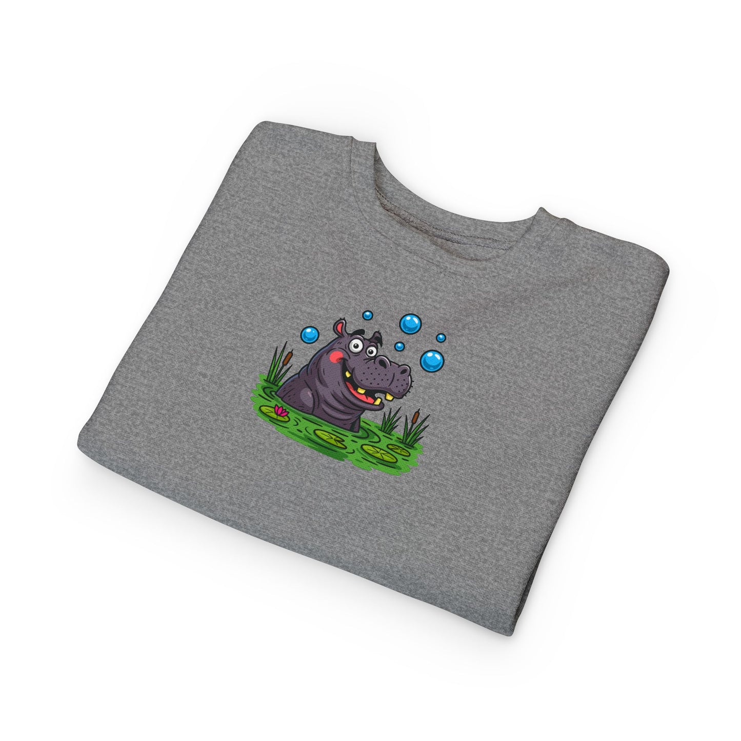 Toddler Hippo Sweatshirt, Cute Animal Apparel, Kids' Gift Idea, Birthday Present, Playful Toddler Clothes, Animal Lover Sweatshirt