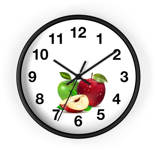Fresh Fruit Wall Clock, Vintage Apple Decor, Kitchen Wall Clock, Modern Home Decor, Gift for Garden Lovers