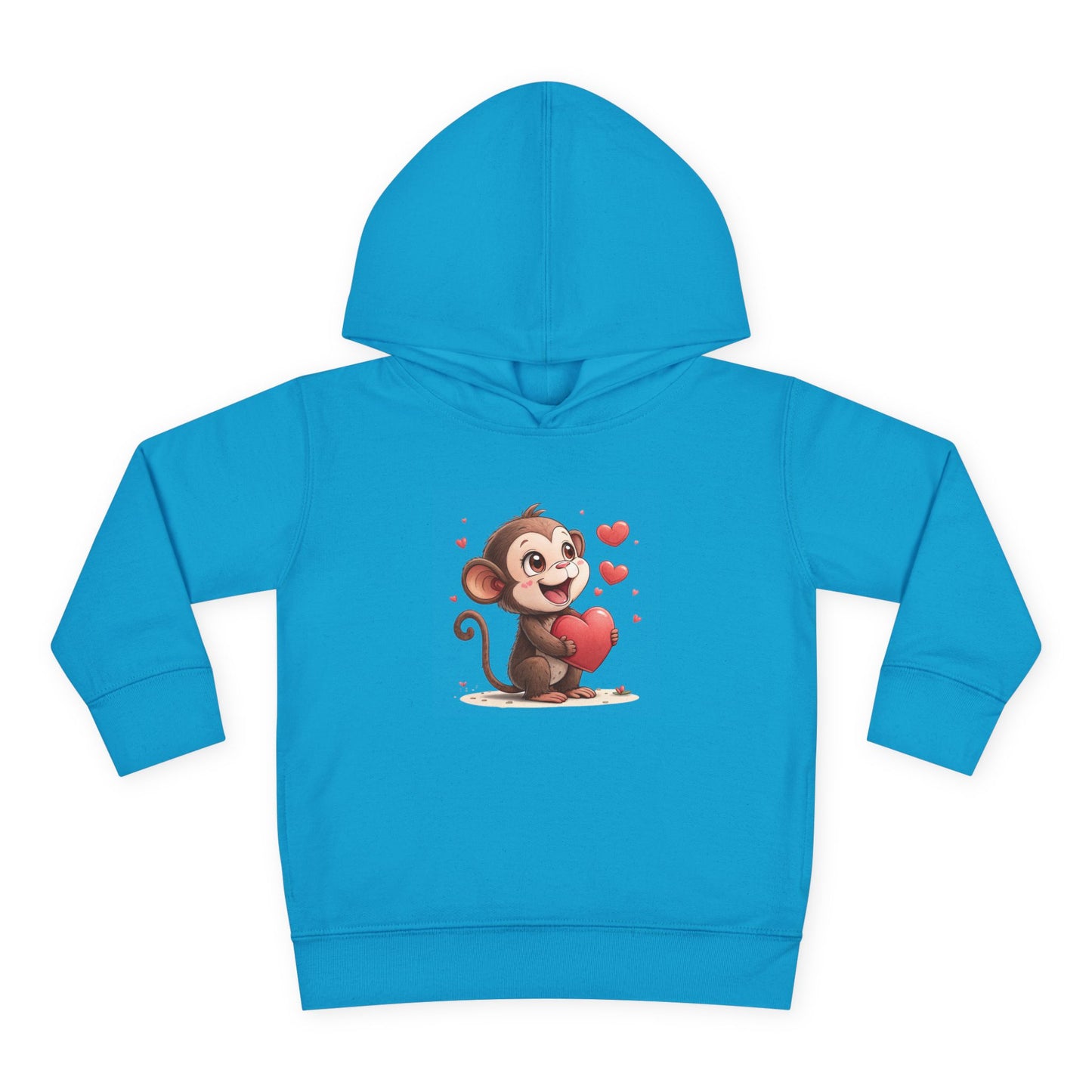 Adorable Toddler Monkey Love Hoodie, Birthday Gift, Kids Pullover, Baby Shower Gift, Cute Fleece Sweatshirt