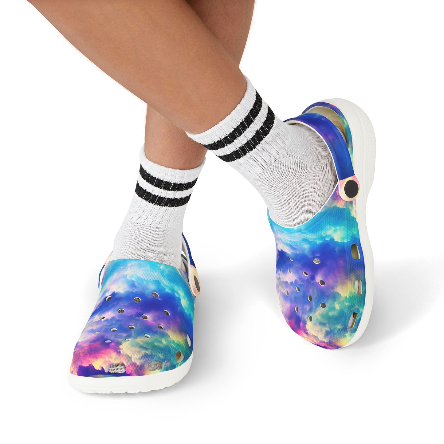 Colorful Kid's EVA Foam Clogs - Tie-Dye Waterproof Slip-Ons for Play, Summer, Parks, Beach, Joyful Footwear