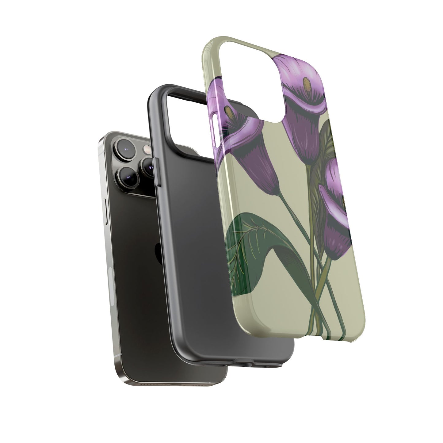 Floral Phone Case - Tough Cases, Purple Flower Design, Cell Phone Accessories, Gift for Her, Nature Lover Essentials