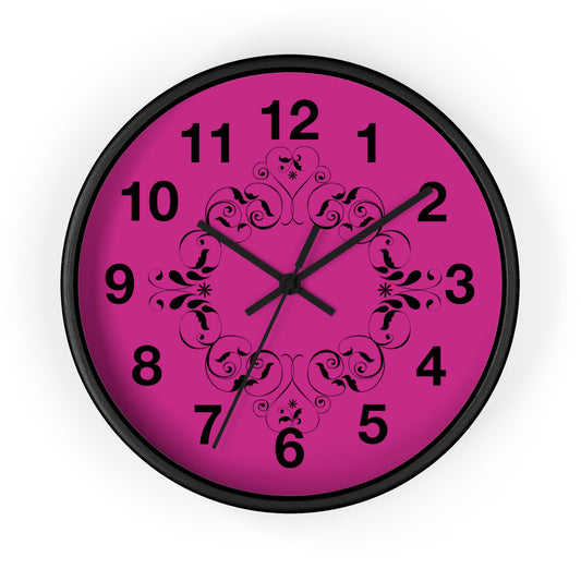 Elegant Pink Floral Wall Clock, Home Decor, Gift for Her, Timeless Design, Functional Wall Art, Vintage Style