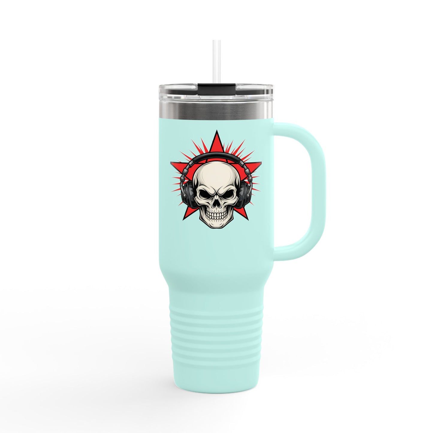 Skull and Stars Insulated Travel Mug - 40oz | Perfect for Road Trips, Gifts for Music Lovers, Outdoor Adventures, and Coffee Enthusiasts