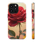 Floral Phone Case with Red Rose Design, Tough Phone Cover, Flower Print, Gift for Her, Stylish Accessory, Floral Aesthetic
