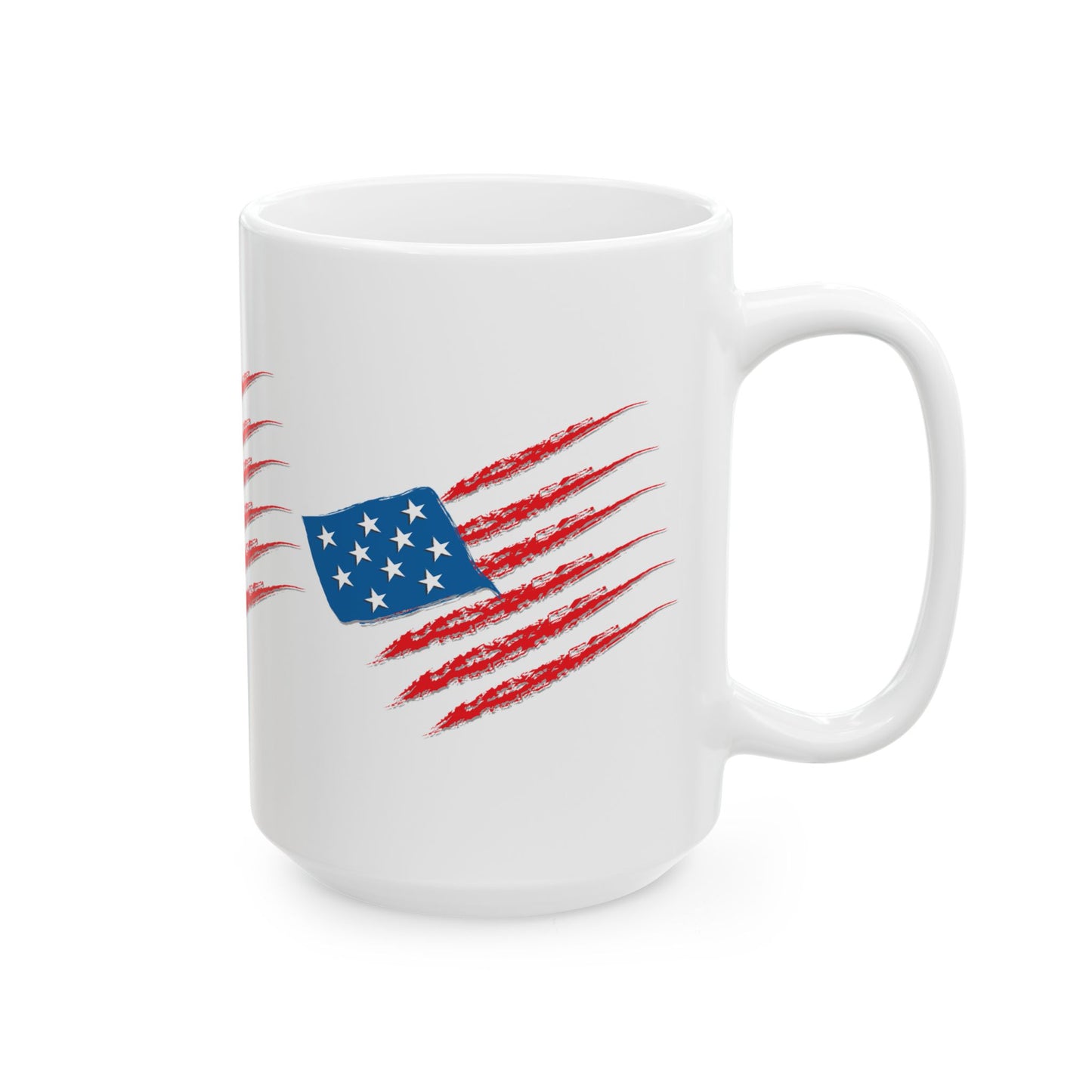 Patriotic Ceramic Mug - 11oz & 15oz - Ideal for July 4th, Memorial Day, Veteran's Day, Gifts for Veterans, Americana Decor