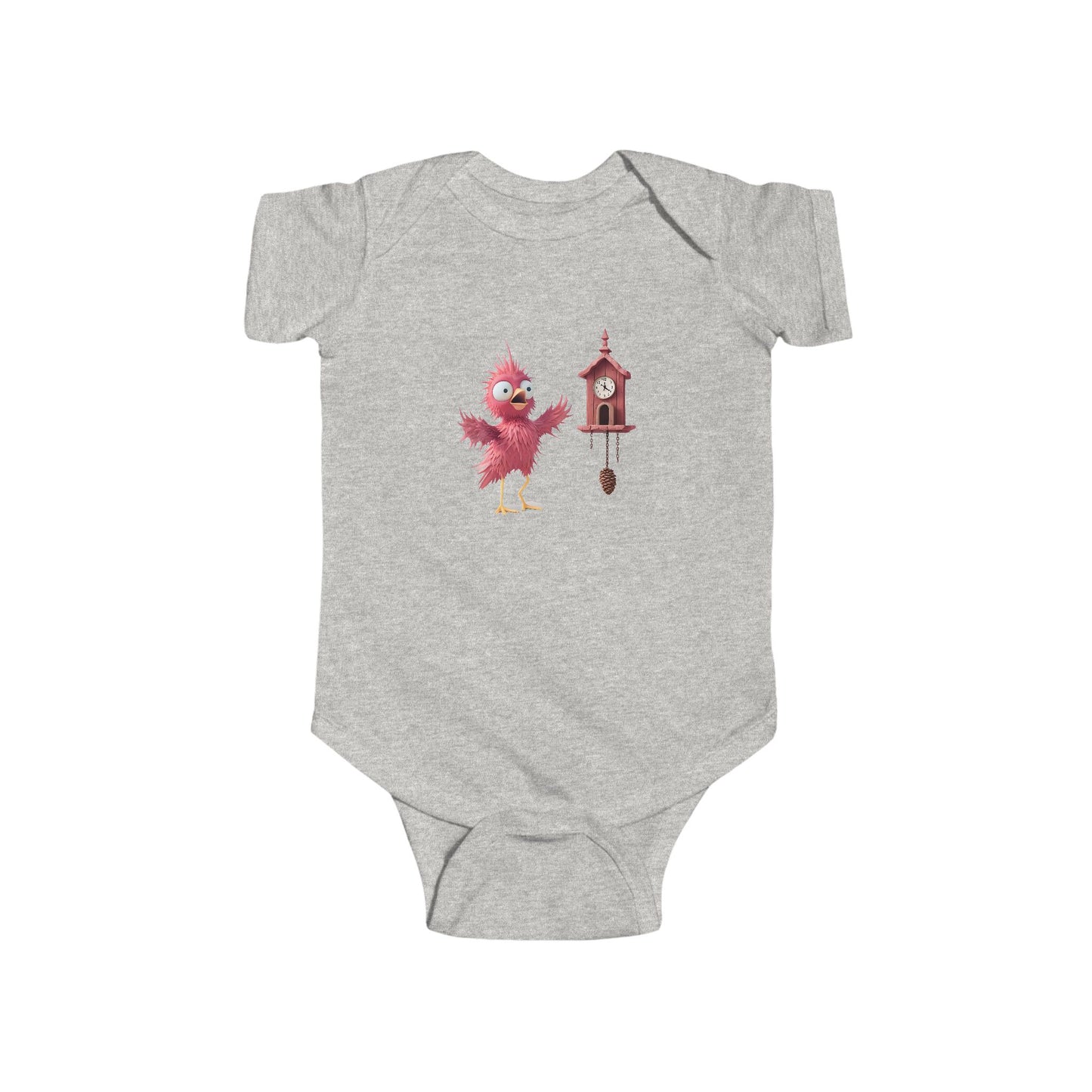 Cute Bird Clock Baby Bodysuit, Infant Outfit, Baby Shower Gift, Newborn Apparel, Cute Baby Clothes, Unique Infant Gift