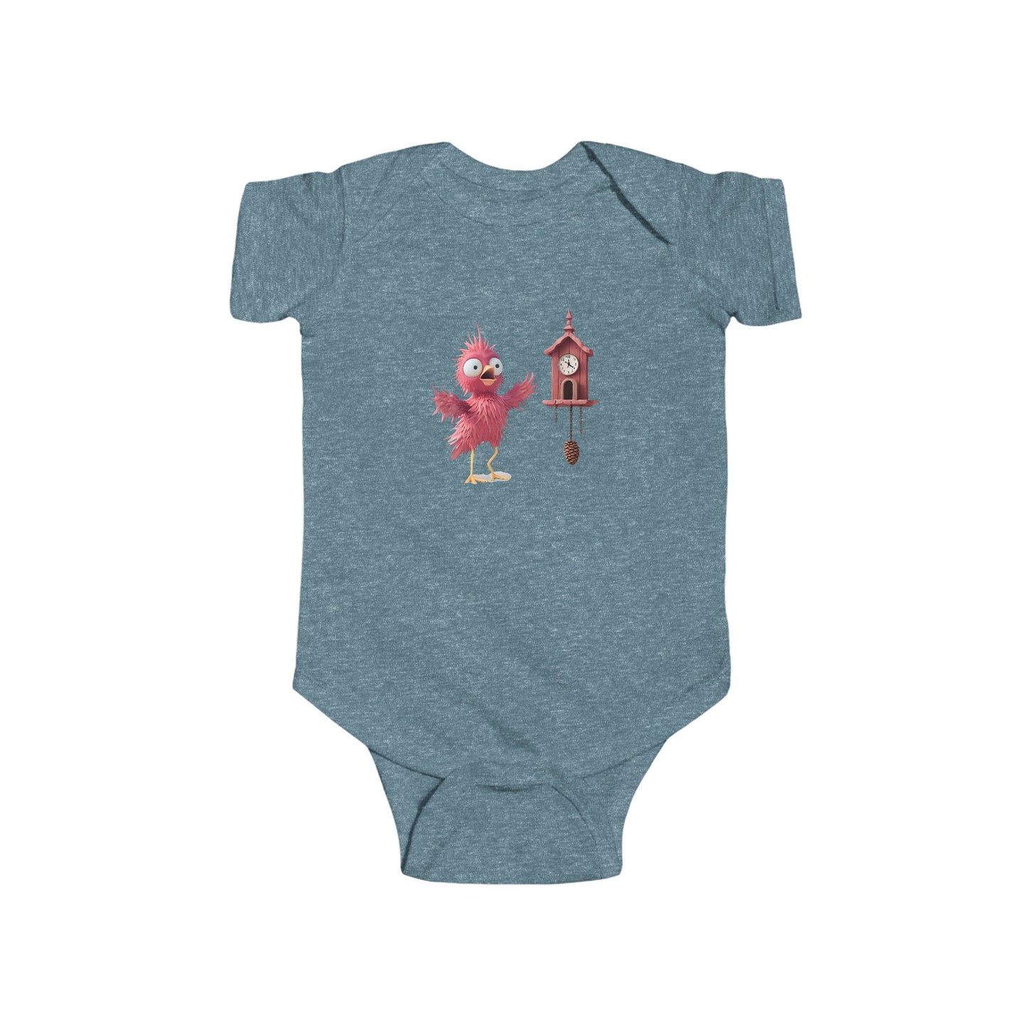 Cute Bird Clock Baby Bodysuit, Infant Outfit, Baby Shower Gift, Newborn Apparel, Cute Baby Clothes, Unique Infant Gift