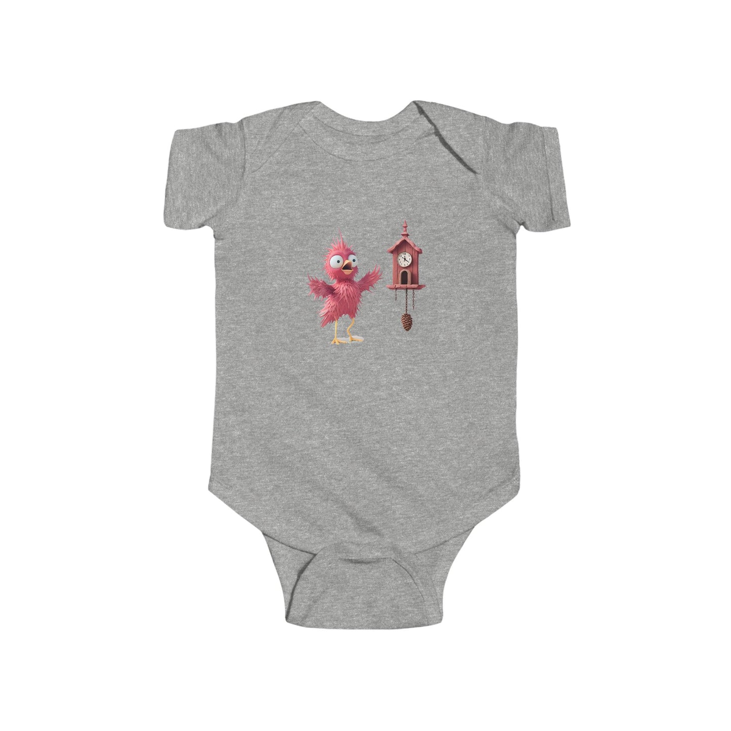 Cute Bird Clock Baby Bodysuit, Infant Outfit, Baby Shower Gift, Newborn Apparel, Cute Baby Clothes, Unique Infant Gift