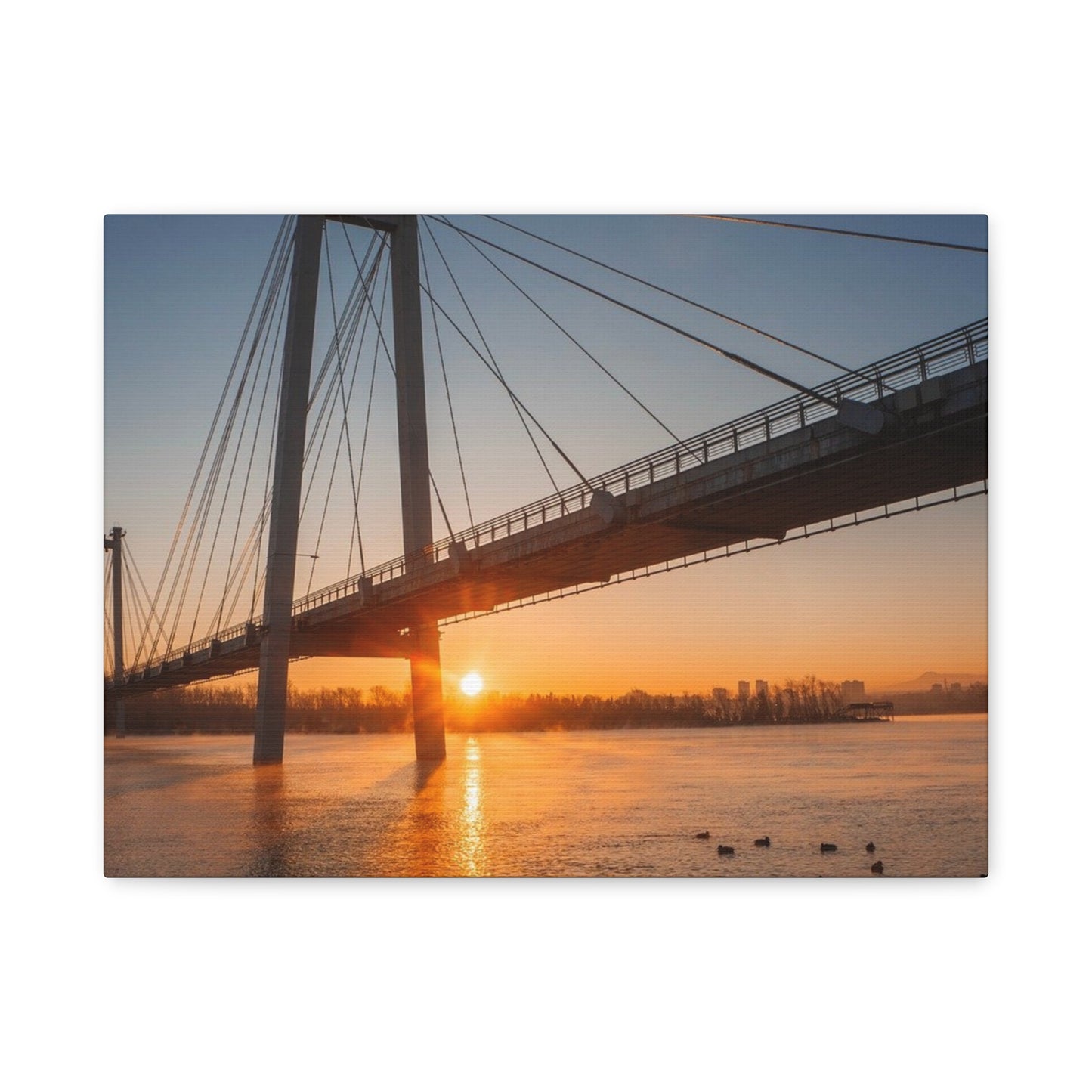Sunrise Bridge Canvas Wall Art — Matte Stretched Canvas