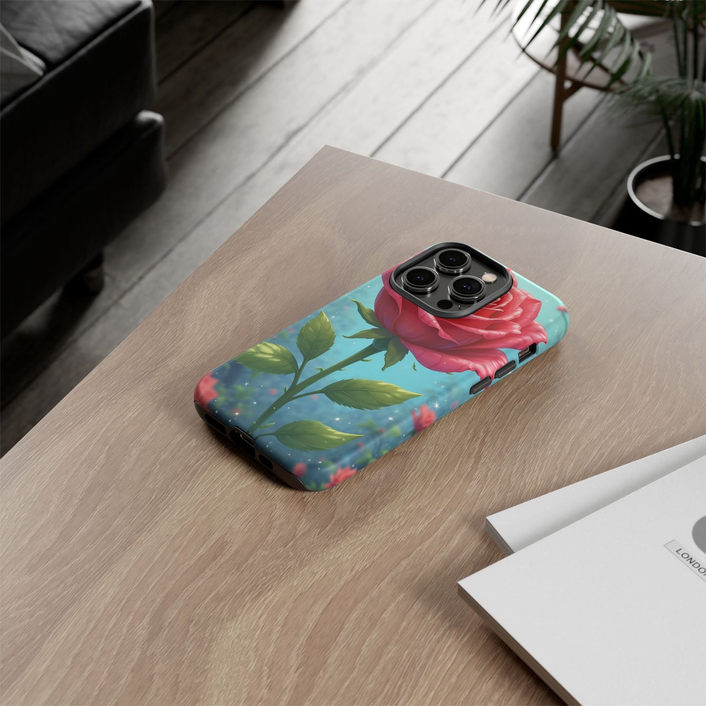 Floral Phone Case, Tough Cases with Elegant Rose Design, Stylish iPhone Cover, Rose Flower Gift for Nature Lovers, Unique Mobile Accessories