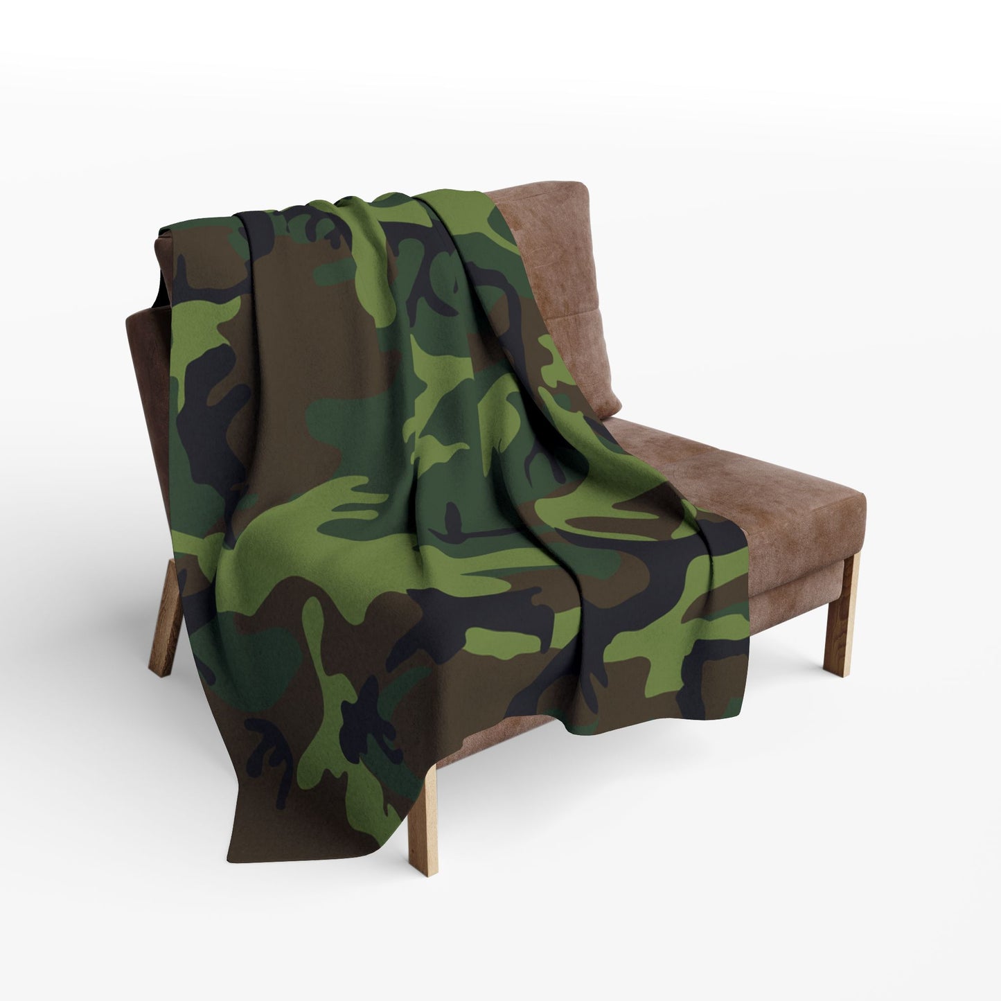 Camouflage Fleece Blanket, Cozy Decor for Outdoor Lovers, Perfect for Camping, Gifting, Military Veterans, Warm Home Accessory