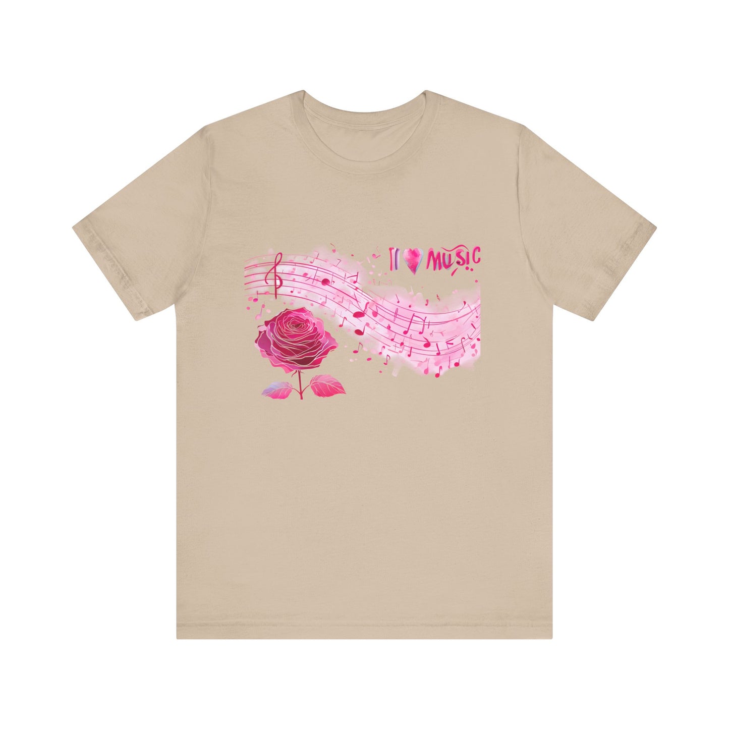 I Love Music Tee, Music Lover Shirt, Floral Music Notes Top
