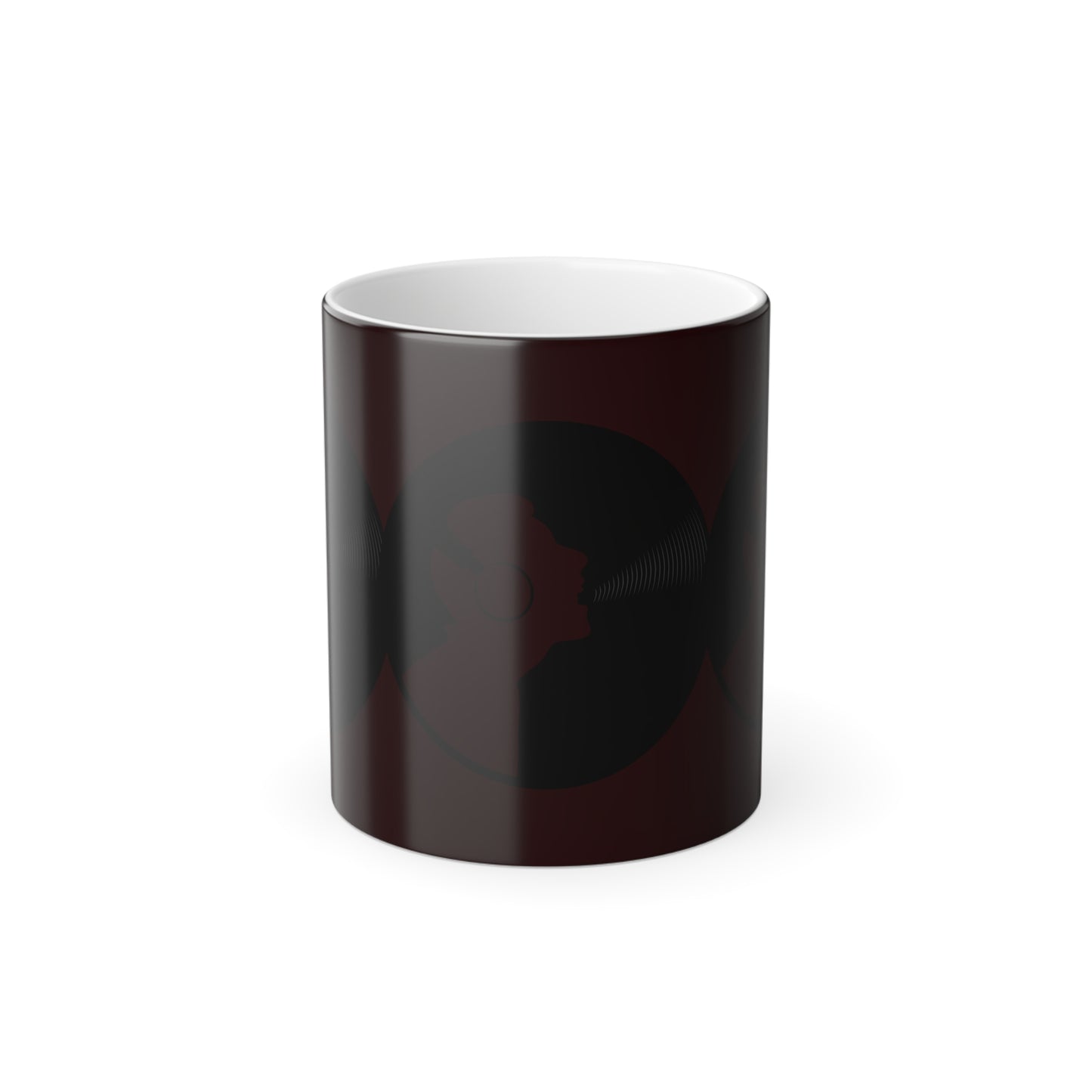 Color Morphing Mug for Music Lovers, Unique Gift for Birthdays, Fun Drinkware, Red & Black Design, Creative Coffee Mug