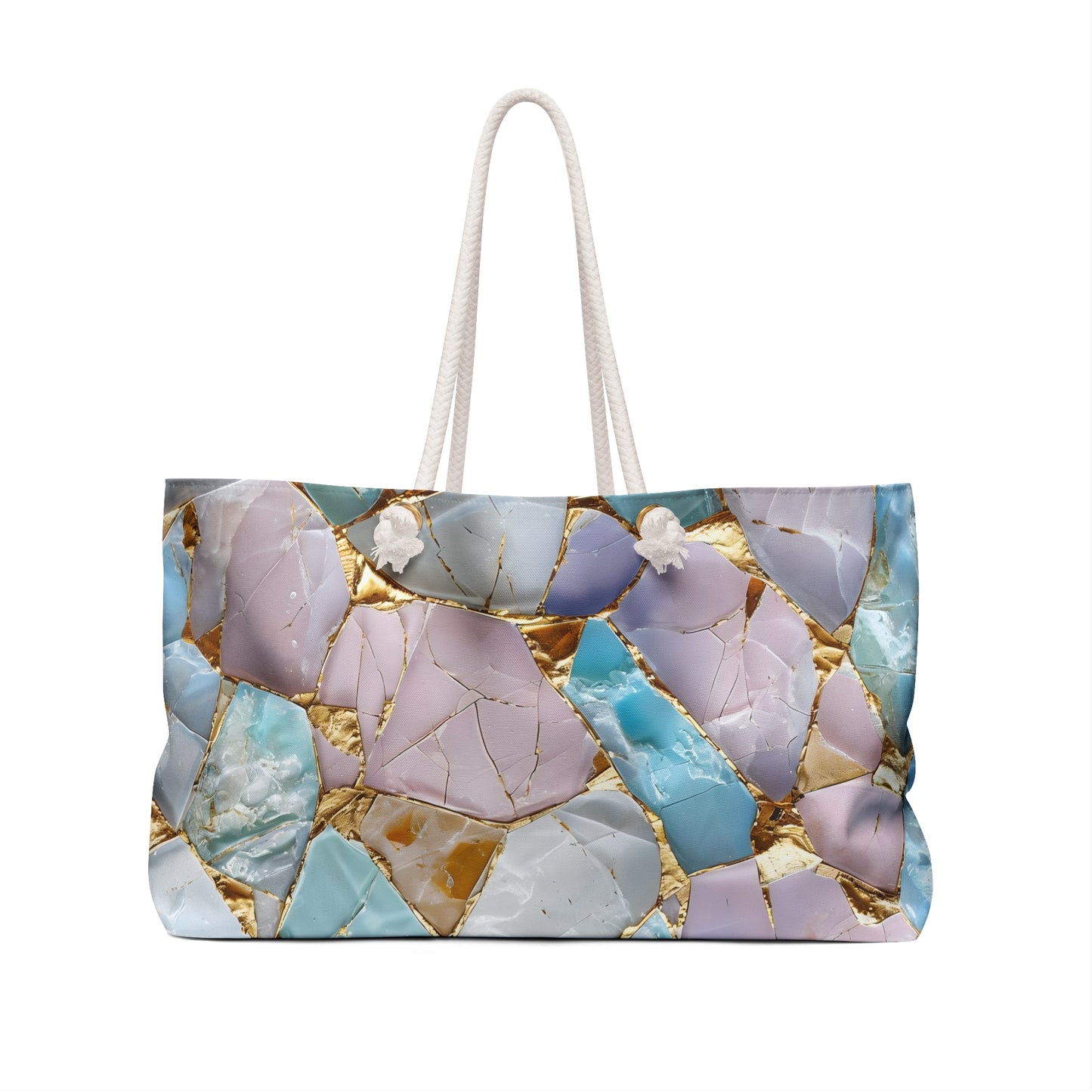 Elegant Marble Print Weekender Bag, Stylish Travel Tote, Beach Bag
