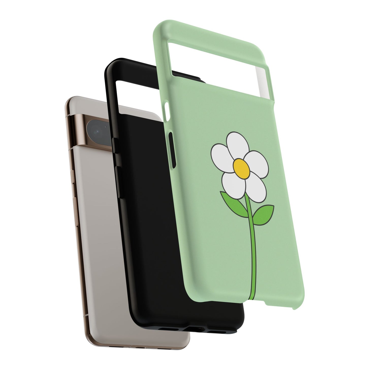 Floral Phone Case - Tough Cases for Nature Lovers, Cute Green Flower Design, iPhone Cover, Gift for Her, Spring Accessories