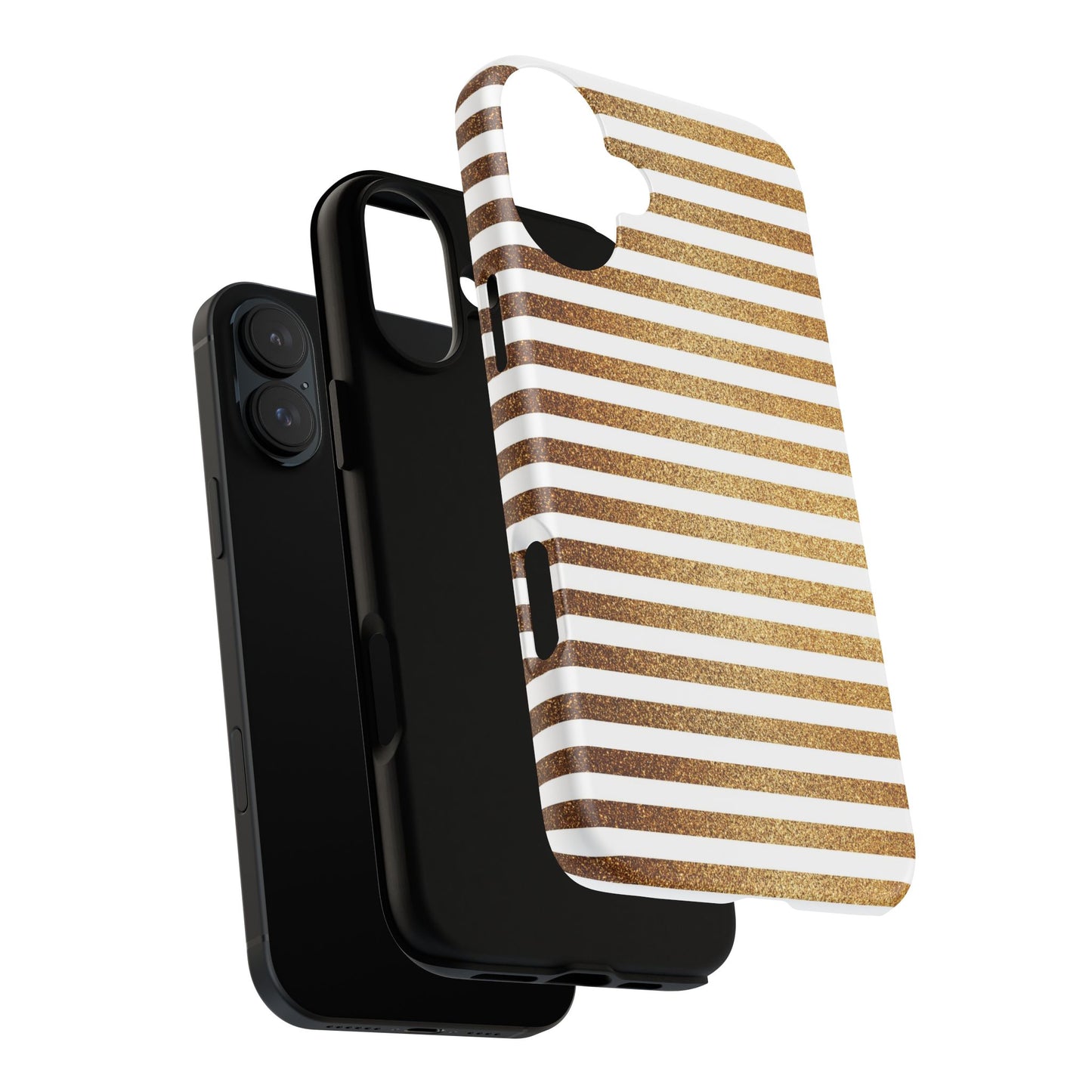 Glamorous Gold Striped Phone Case | Tough Cases, Stylish Phone Cover, Chic Accessories, Gift for Her, Fashionable Tech