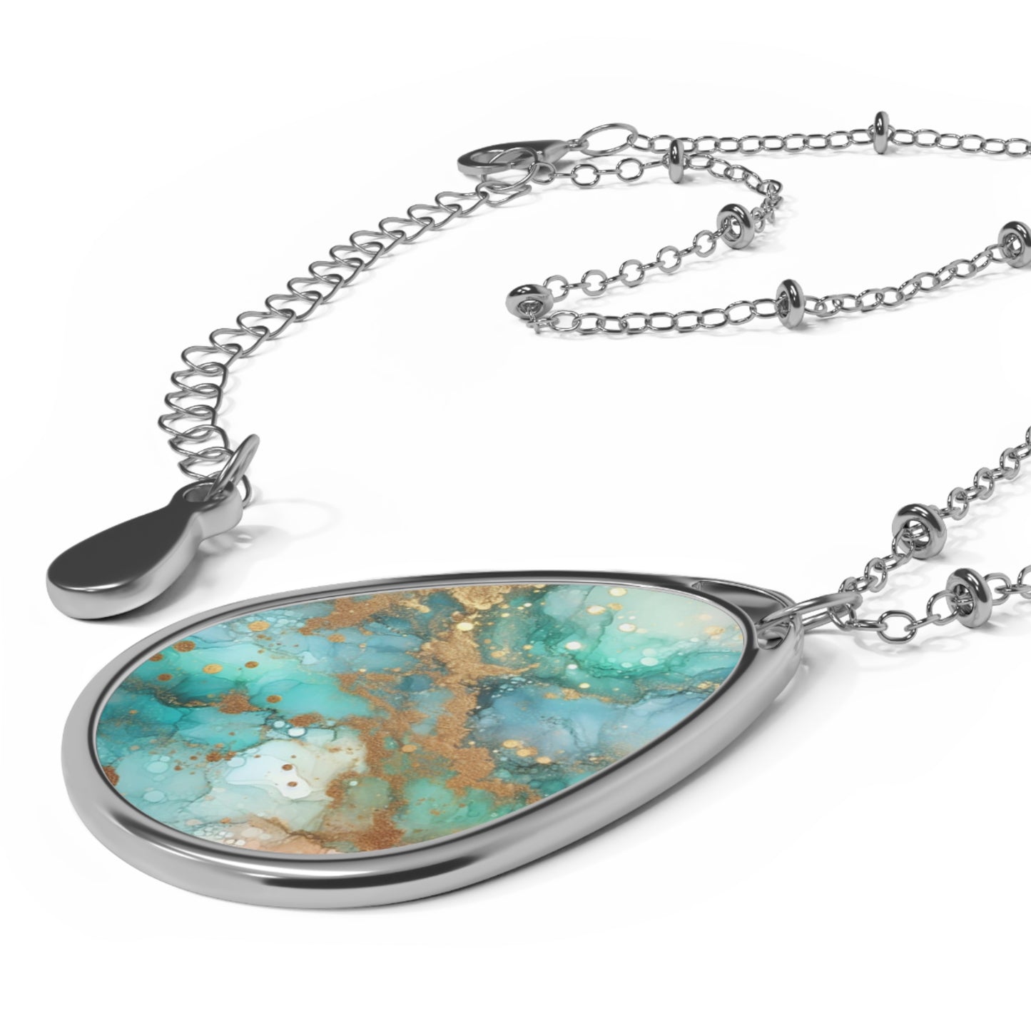 Turquoise Teardrop Necklace, Handmade Jewelry, Gift for Her, Boho Necklace, Birthstone Pendant, Nature-Inspired Accessory