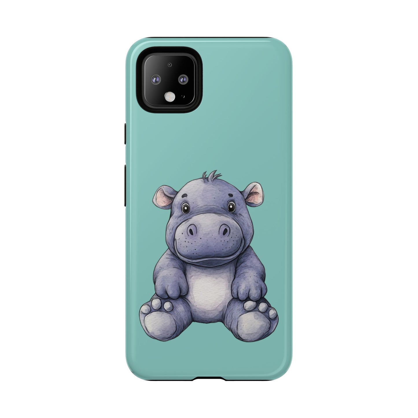 Cute Hippo Phone Case, Tough Phone Cover, Fun Animal Case, Gift for Kids, Cute Decor, Birthday Present