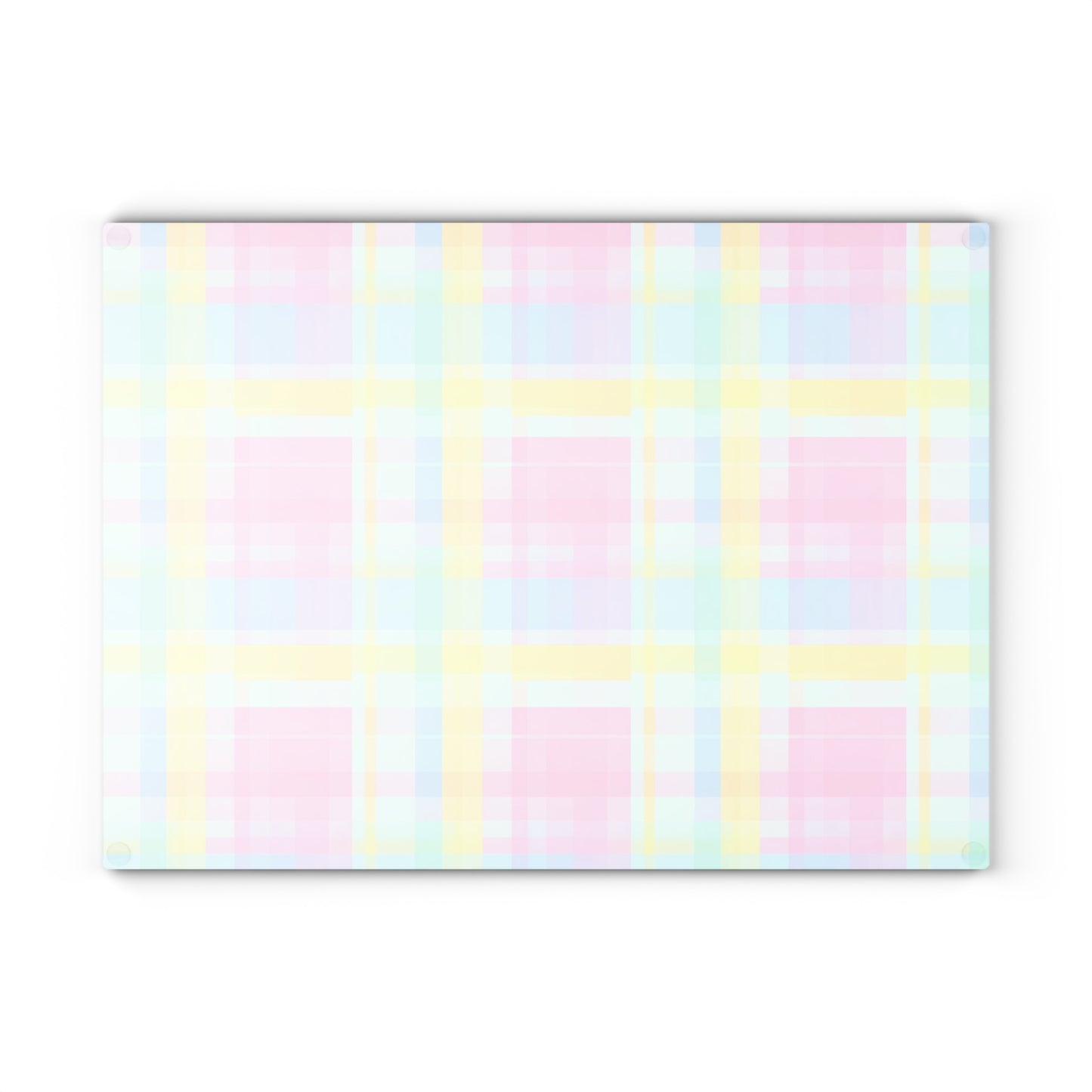 Pastel Plaid Glass Cutting Board – Spring Kitchen Decor
