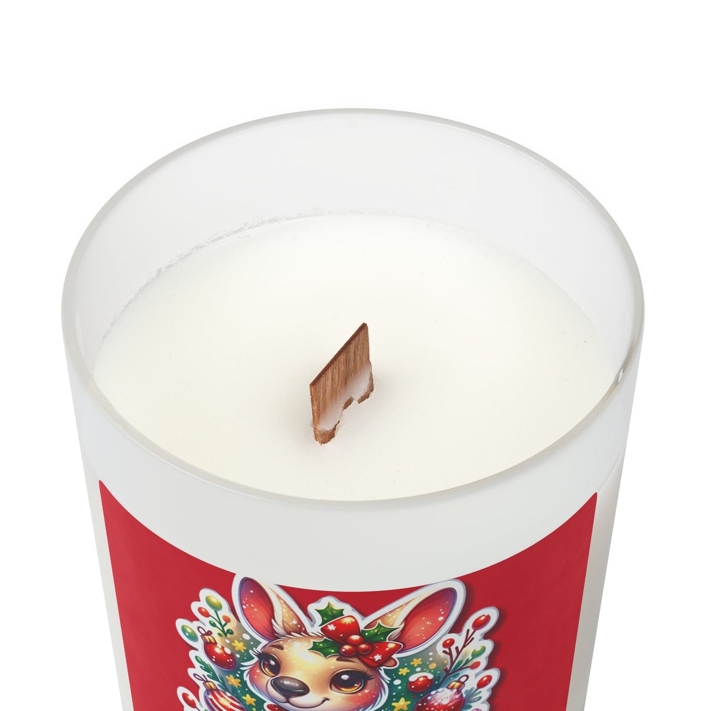 Festive Holiday Candle | 11oz Frosted Glass with Cheerful Design | Perfect for Christmas, Gift, Home Décor, Relaxation, Celebrations