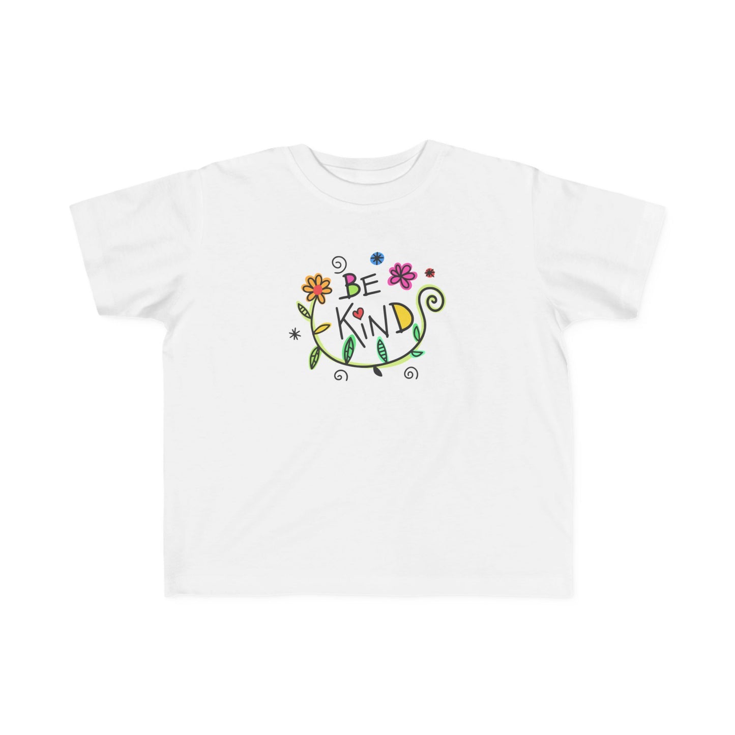 Whimsical Toddler Tee - 'Be Kind' Design, Cute Kids' Shirt, Floral Graphic Tee, Toddler Gift, Inspirational Apparel
