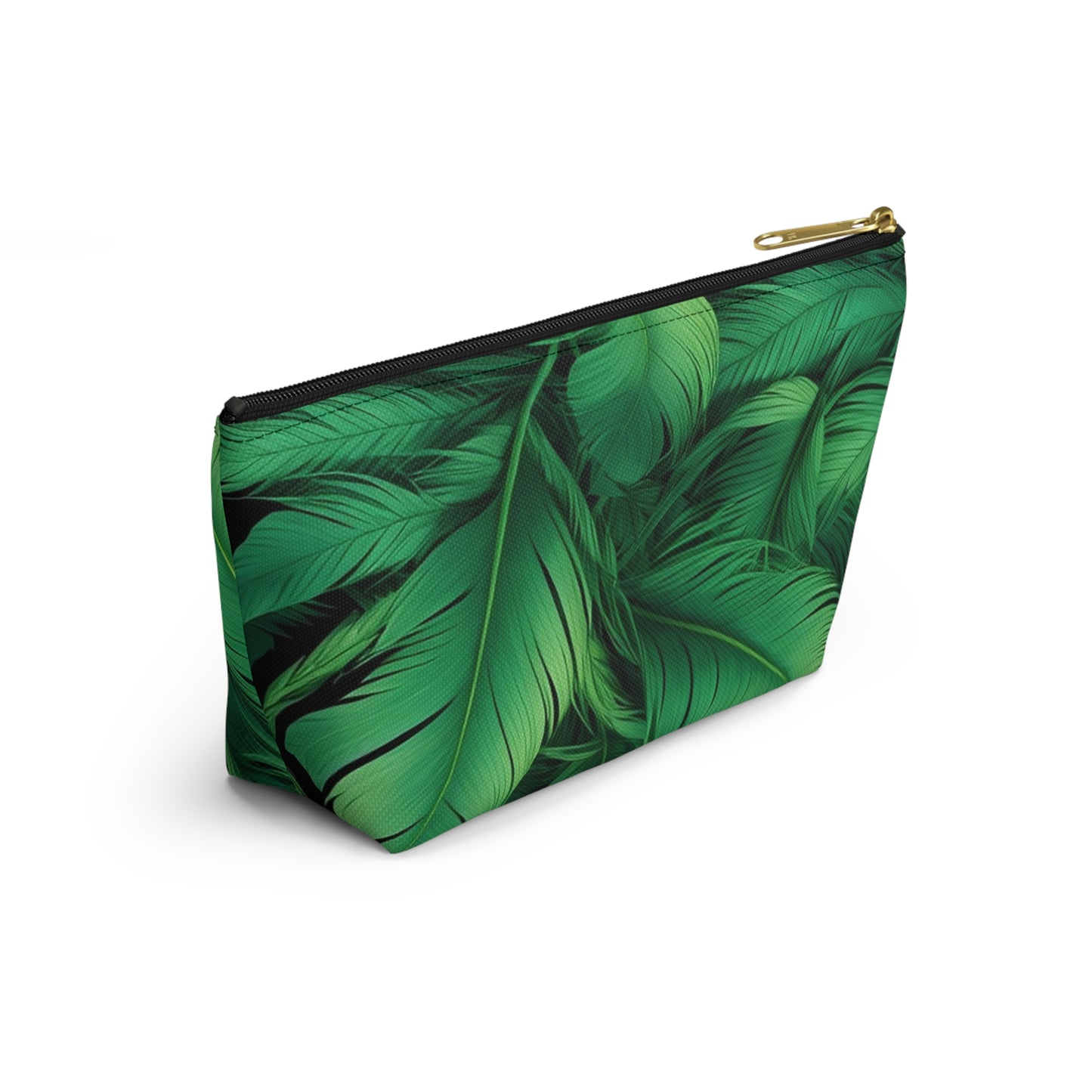 Tropical Leaf Accessory Pouch, Eco-Friendly Makeup Bag, Travel Organizer, Green Floral Pouch, Cute Gift for Nature Lovers