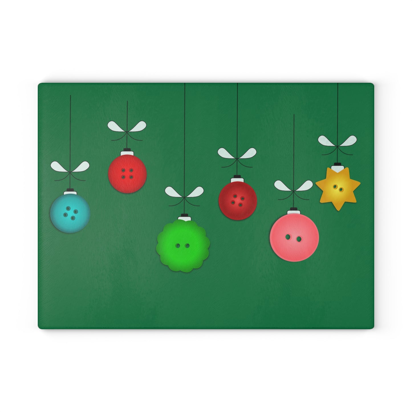 Festive Glass Cutting Board, Holiday Kitchen Decor, Christmas Gift, Unique Serving Tray, Durable Cooking Accessory, Holiday Entertaining