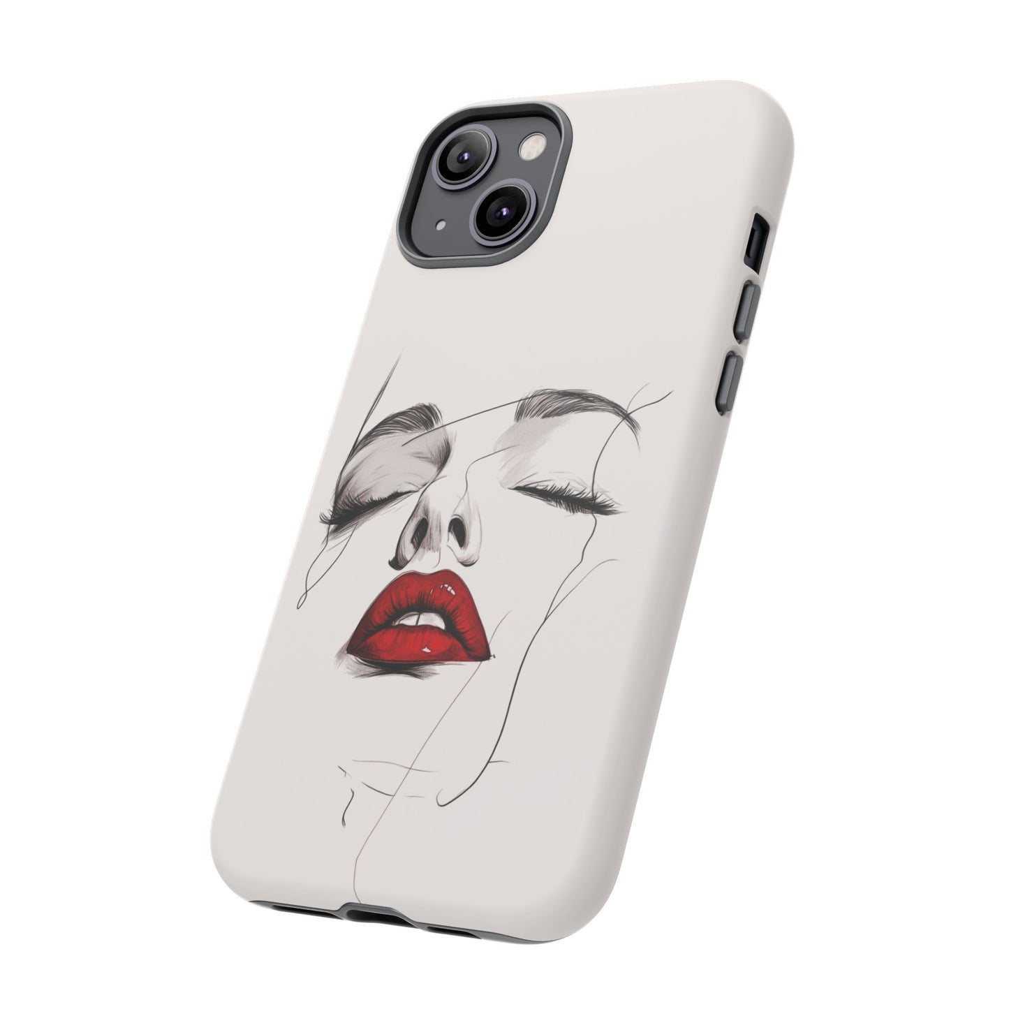 Stylish Phone Case with Artistic Lip Design, Femme Tech Accessory, Trendy Device Cover, Gift for Her, Unique Phone Accessories