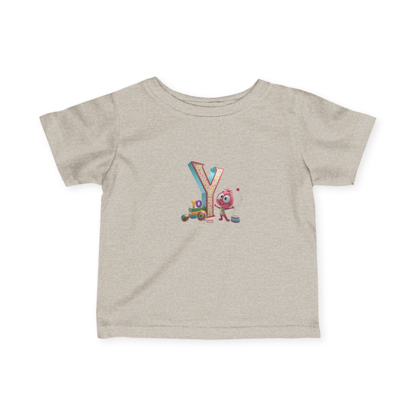 Colorful Letter Y Infant Tee, Cute Baby Shirt, Toddler Apparel, Gifts for New Parents, Baby Shower, Playdate Outfit