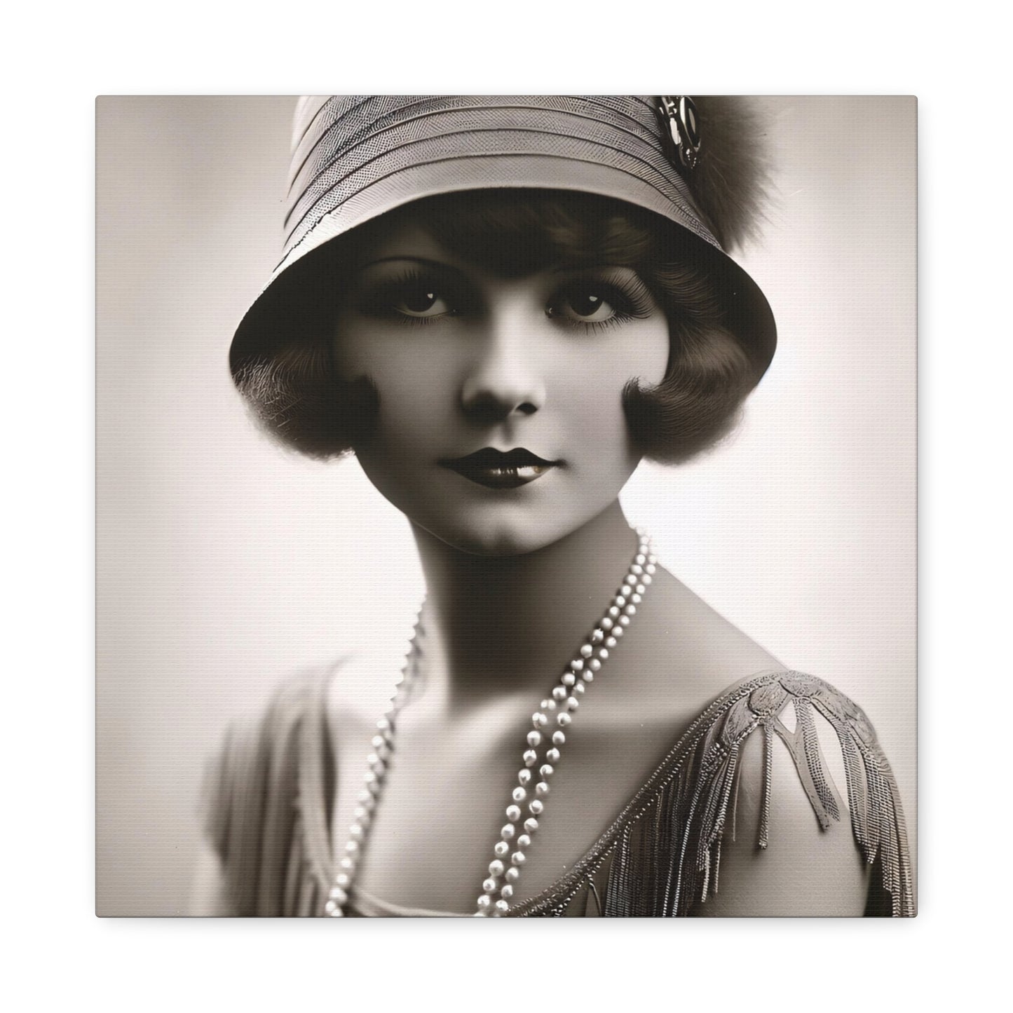 Vintage 1920s Flapper Portrait Canvas