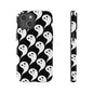 Ghost Pattern Phone Case, Cute Ghost Cell Phone Cover, Halloween Accessory, Spooky Gift, Black and White Phone Case