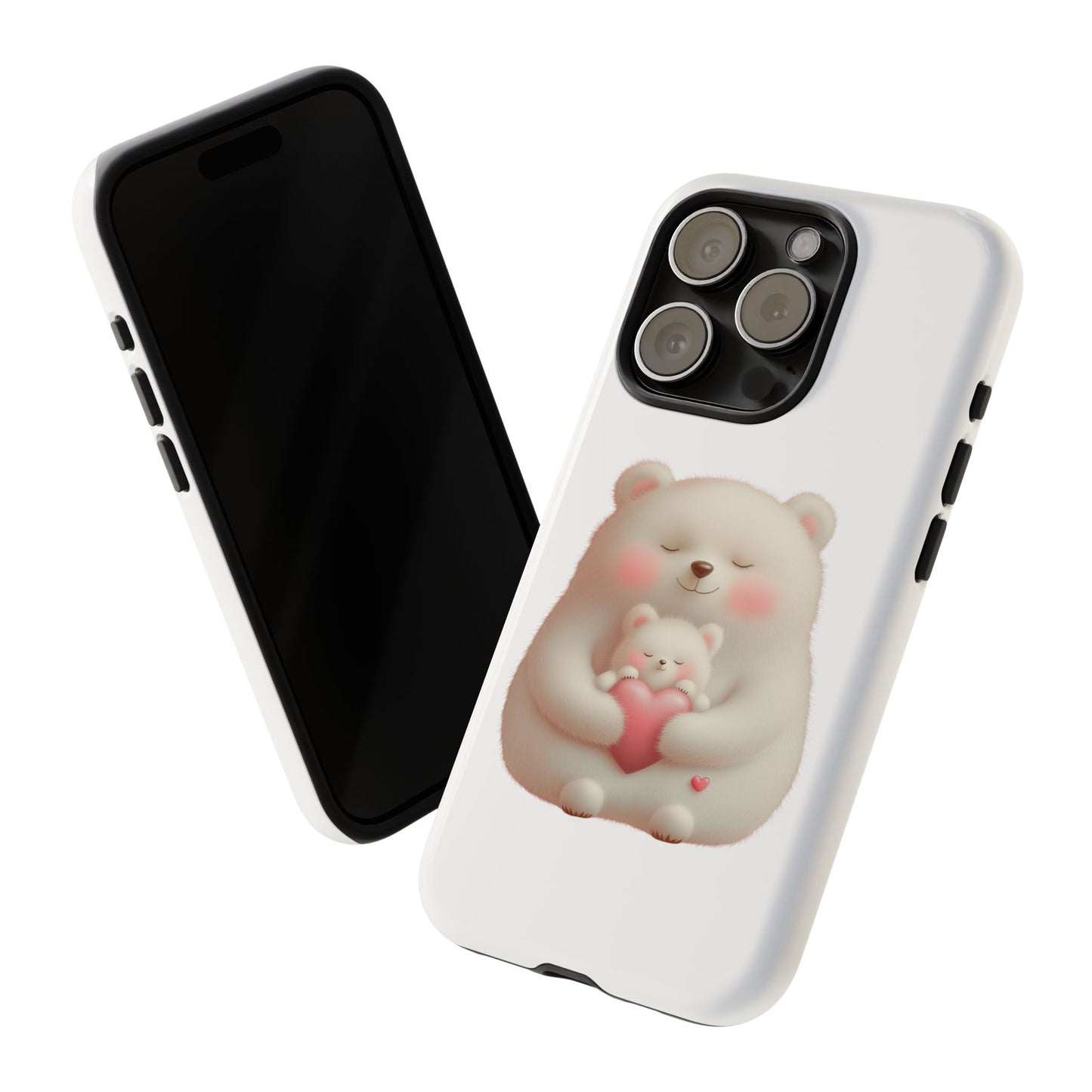 Cute Bear Phone Case, Tough Cases, Animal Lover Gift, Kids Accessories, Mother’s Day, Heartwarming Design