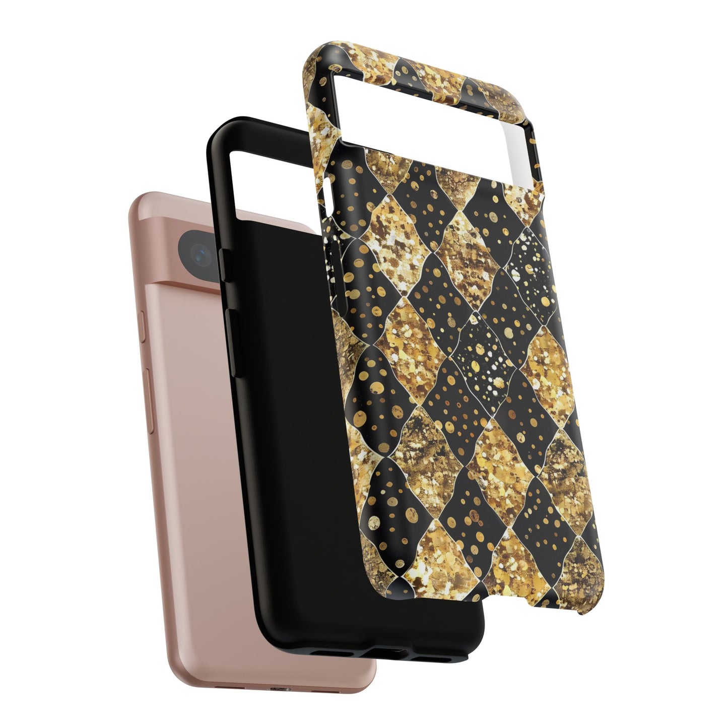 Elegant Gold & Black Phone Case for Tough Protection