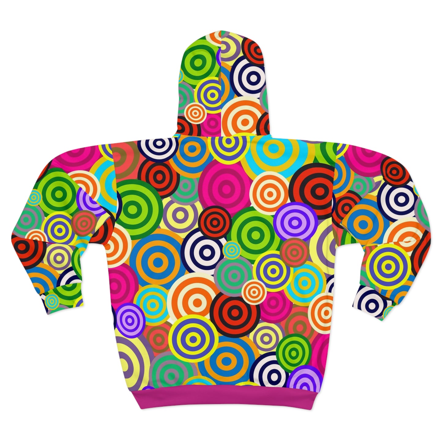 Colorful Patterned Unisex Zip Hoodie, Fun Hooded Sweatshirt, Vibrant Zip-Up Jacket, Unique Gift for Teens, Cozy Outerwear for All