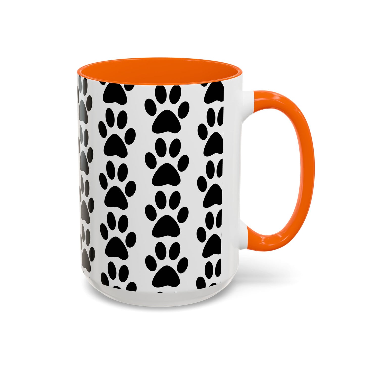 Paw Print Accent Coffee Mug - Dog Lover Gift, Black and White Pet Mug, Cute Animal Decor, Personalized Pet Owner Present, Coffee Tea Cup