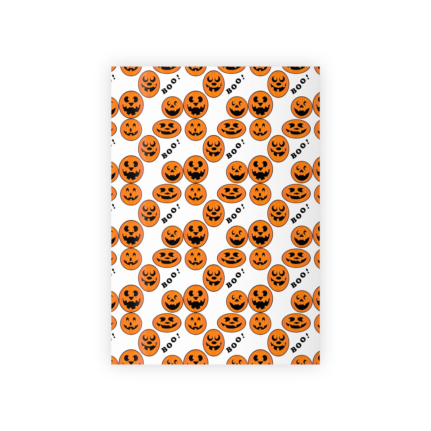 Halloween Gift Wrapping Paper Roll, Spooky Pumpkin Design for Kids, Boo! Pattern, Holiday Party Supplies, Trick or Treat Decor