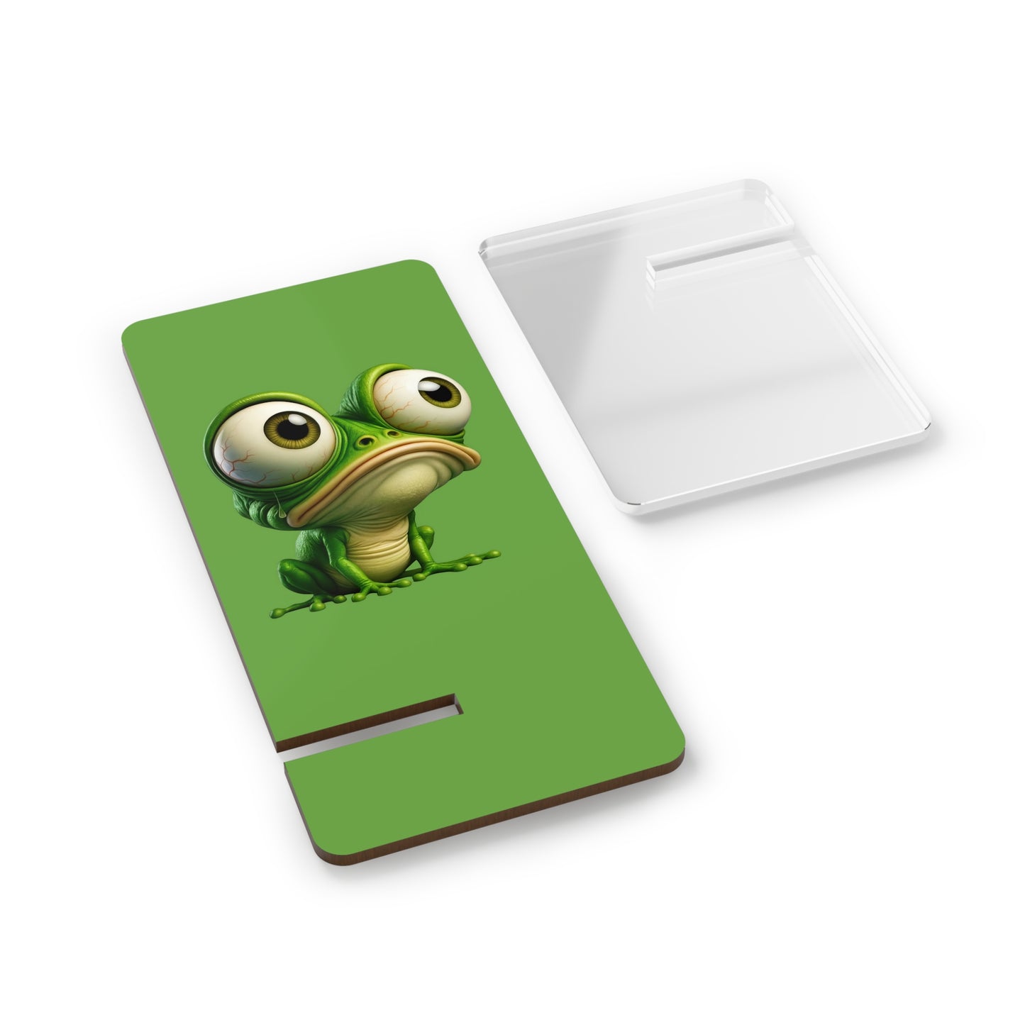 Frog-Themed Mobile Display Stand, Cute Smartphone Holder, Desk Decor for Kids, Fun Gift for Frog Lovers, Green Phone Stand with Cartoon