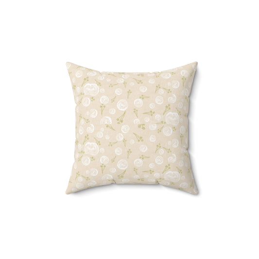 Soft Floral Square Pillow for Home Decor, Cozy Cushion, Gift Idea for Housewarming, Wedding, or Mother's Day, Decorative Throw Pillow